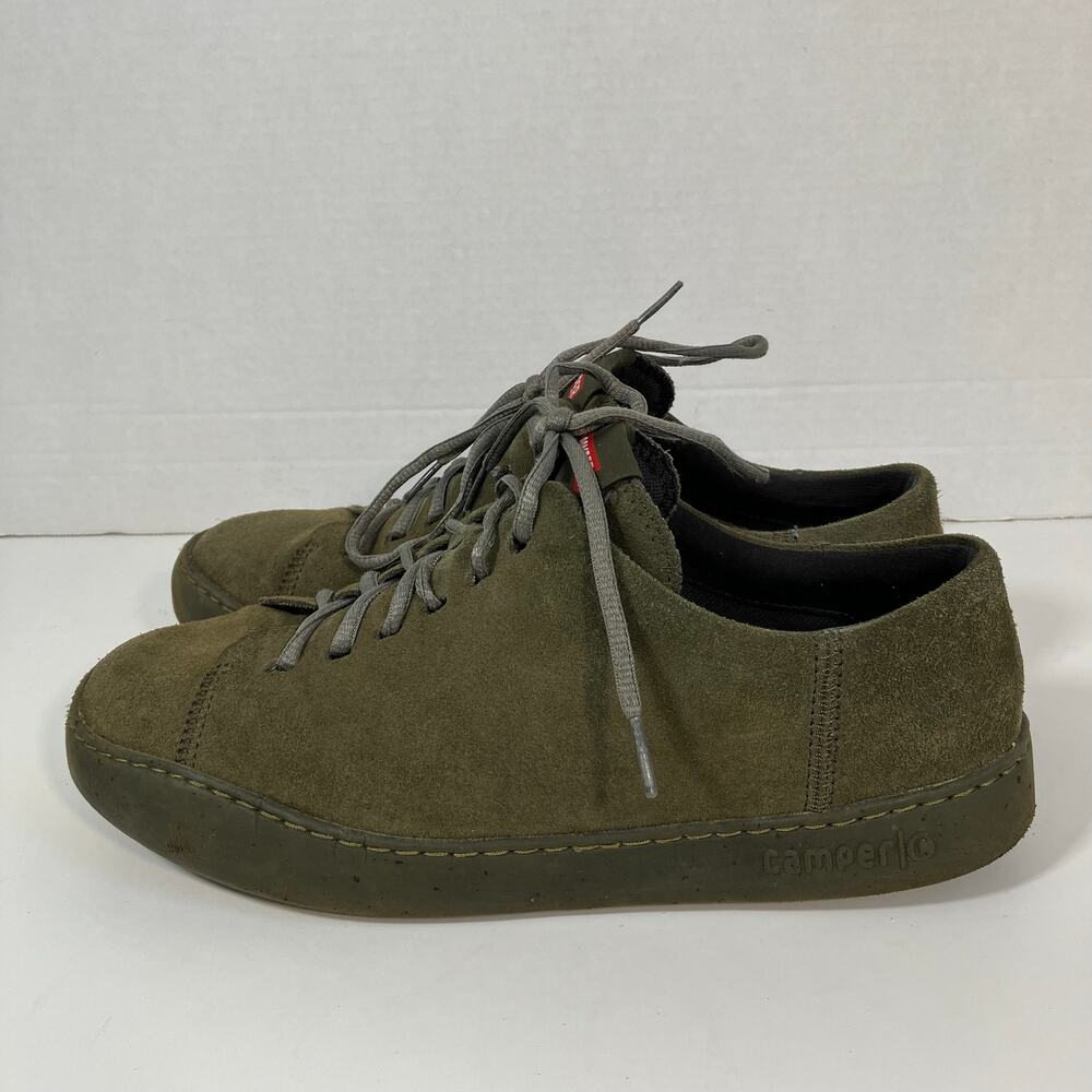 Camper Mens 43 Peu Touring Olive Green Suede Lace-up Sneakers Worn